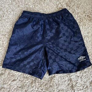 Umbro Navy 7” Checkered Soccer Shorts